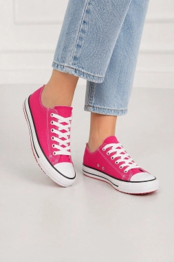 41 Dámské plátěné tenisky fuchsiové barvy