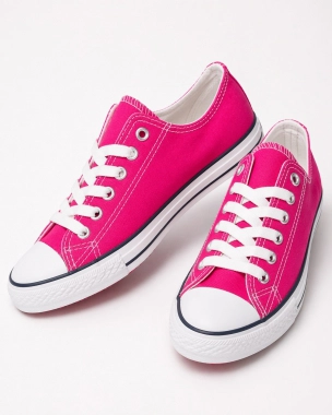 41 Dámské plátěné tenisky fuchsiové barvy